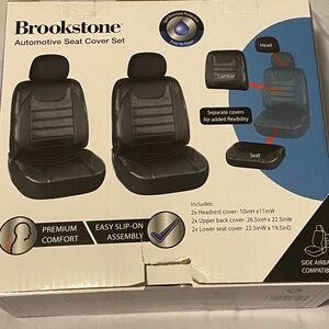 Brookstone Black Automotive Seat Cover Set